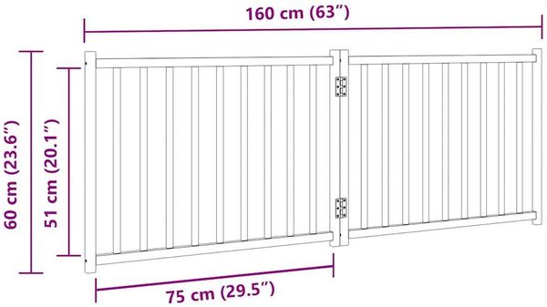 vidaXL 2-tlg. Hundetor Faltbar Weiß 160 cm Massivholz Tanne 352280 Bild 9