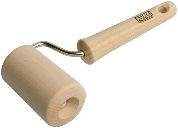 Original Kaiser Classic Teigroller klein 19 x 7,5 cm, Nudelholz, Teigausroller, Buchenholz, Leichtlauf-Mechanismus, Natur