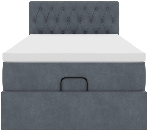 vidaXL Ottoman-Bett mit Matratze Dunkelgrau 90x190 cm Samt 3311814 Bild 4