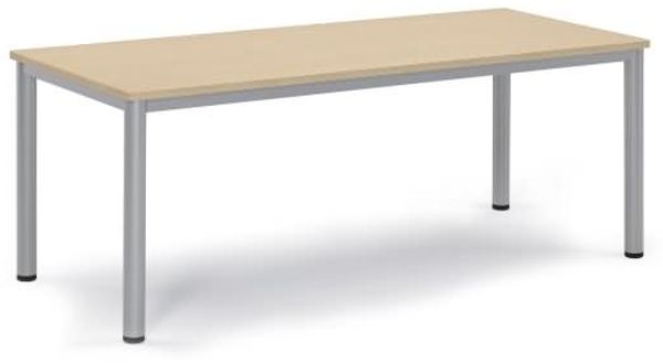 Soennecken Besprechungstisch 180x80x72cm Gestell silber Platte ahorn