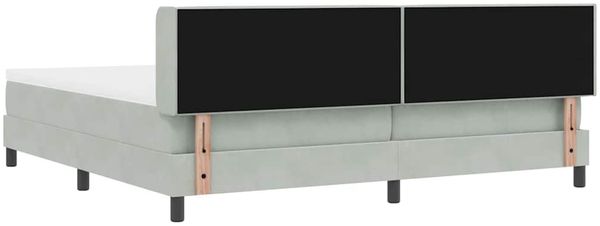 vidaXL Boxspringbett mit Kopfteil Hellgrau 200 x 200 cm Samt 3341432 Bild 8