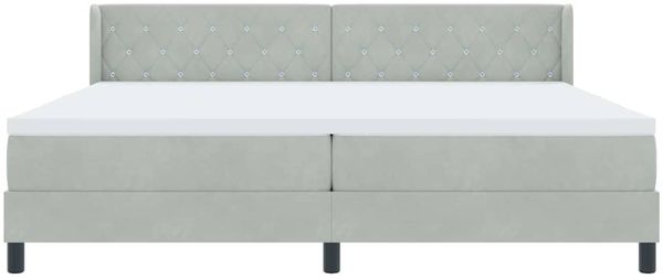 vidaXL Boxspringbett mit Kopfteil Hellgrau 200 x 200 cm Samt 3341432 Bild 6