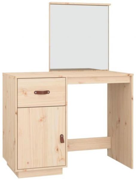 Schminktisch 95 x 50 x 134 cm Massivholz Kiefer Braun