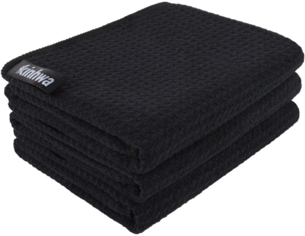 Schwarze Waffeltücher 40x70cm 3er Set waschbar Fusselfrei KeyCode Mikrofasertuch