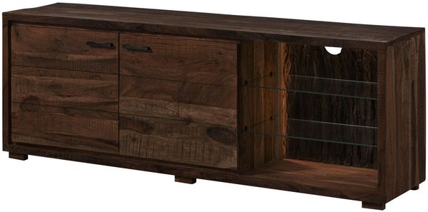 TV-Board Akazie 175x40x63 dunkelbraun lackiert BARK #212