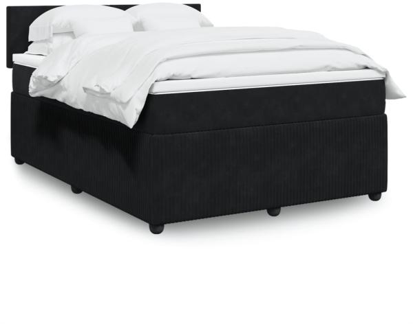 vidaXL Boxspringbett mit Matratze Schwarz 140x190 cm Samt 3287730