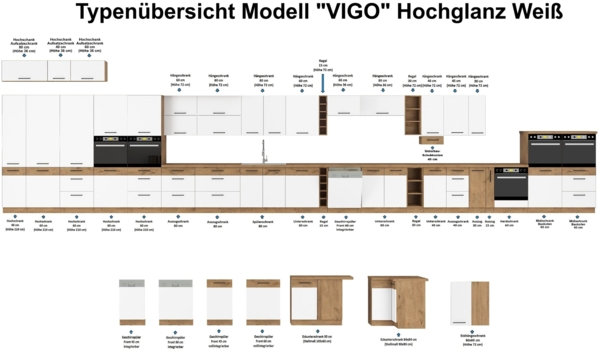 Vigo Unterschrank 60 Eiche Lancelot Weiß Hochglanz Vollauszug Soft-Close Küche Bild 5
