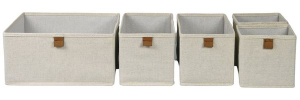 hausleben Aufbewahrungsbox Faltbare Organizer-Boxen mit Griff (1 St, 5er-Set), Kartonverstärkt - Faltschachteln für Schrank
