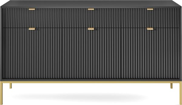 AX LIVING Sideboard mit Schubladen Eternas KSZ154 - 154 cm Breite, Schwarz Bild 5