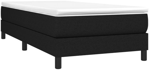 vidaXL Polsterbett, Stoff, 25,0 cm, Schwarz, 100x200 cm, mit Lattenrost, Schwarz Bild 3