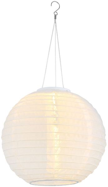 LED Solar Außen-Hängeleuchte, Lampion weiß, D 30 cm