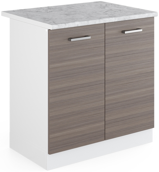 Spülenunterschrank R-Line Edelgrau 80 cm , AP Marmor Vicco