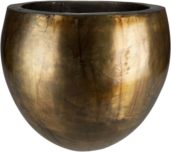 Ter Steege Blumentopf, Metall, Bronze-Gold, Durchmesser 30 cm, Höhe 26 cm, Öffnung 21 cm
