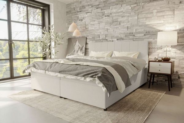 99rooms Kira Boxspringbett Cordstoff POSO Greige 160x200 cm