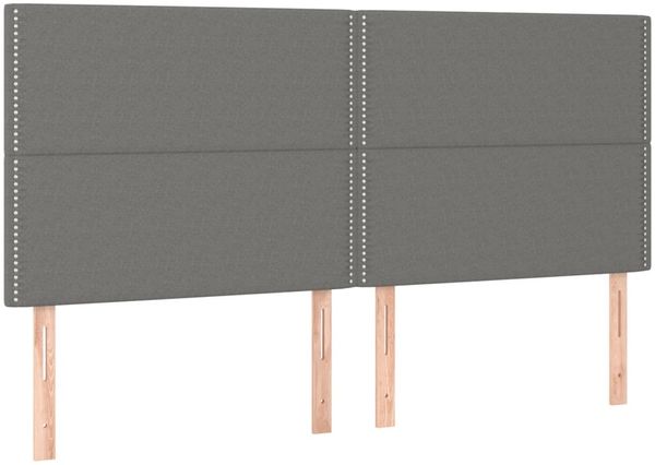 vidaXL Boxspringbett mit Matratze Stoff Dunkelgrau 200x200 cm, Härtegrad: H2 [3136542] Bild 5