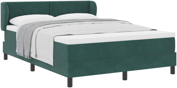 vidaXL Boxspringbett mit Kopfteil Dunkelgrün 140 x 200 cm Samt 3340445 Bild 2