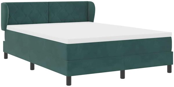 vidaXL Boxspringbett mit Kopfteil Dunkelgrün 140 x 200 cm Samt 3340445 Bild 6