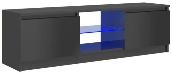 vidaXL TV-Schrank mit LED-Leuchten Hochglanz-Grau 120 x 30 x 35,5 cm