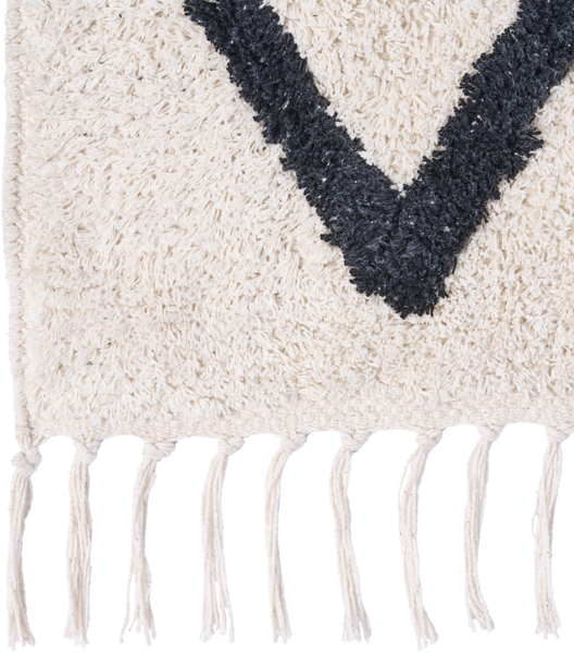 Teppich Baumwolle beige schwarz 160 x 230 cm geometrisches Muster Kurzflor ELDES Bild 5