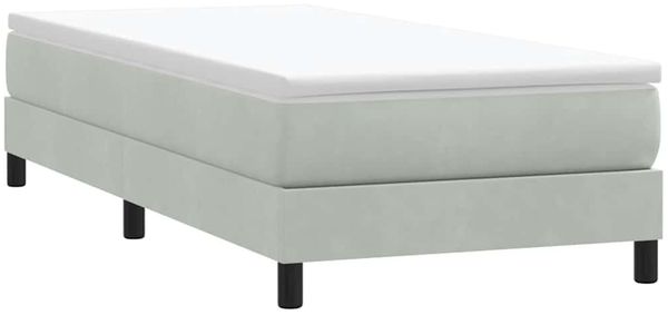 vidaXL Boxspringbett ohne Matratze Hellgrau 80x210 cm Samt 3315801