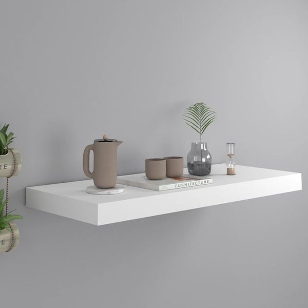 vidaXL Schwebendes Wandregal, MDF Weiß, 60 x 23,5 x 3,8 cm