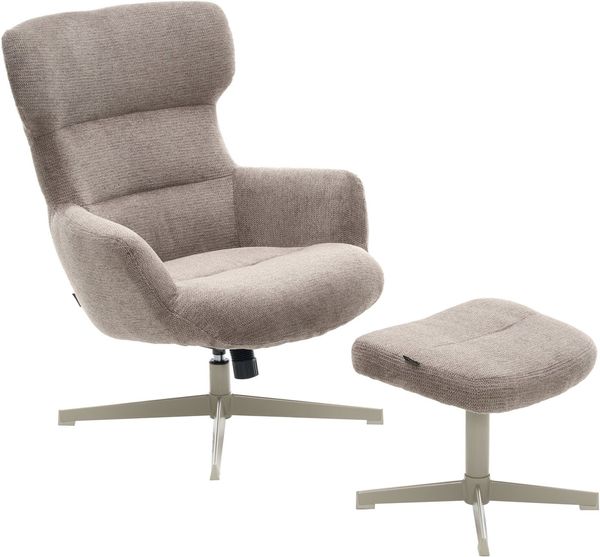 Home affaire Sessel Clarah Relaxsessel, TV-Sessel mit Hocker, 360° Grad drehbar