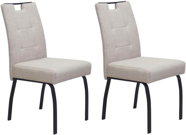 HELA 4-Fußstuhl LINZ, Esszimmerstuhl, Komfortstuhl (Set, 2 St), XL-Sitz,elegante Griffleiste,Komfortsitz mit Federkern,140kg belastbar