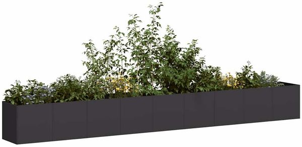 vidaXL Pflanzkübel Schwarz 360x40x40 cm Kaltgewalzter Stahl 860696