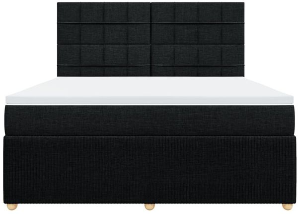 vidaXL Boxspringbett mit Matratze Schwarz 180x200 cm Stoff 3294437 Bild 6