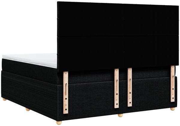 vidaXL Boxspringbett mit Matratze Schwarz 180x200 cm Stoff 3294437 Bild 8