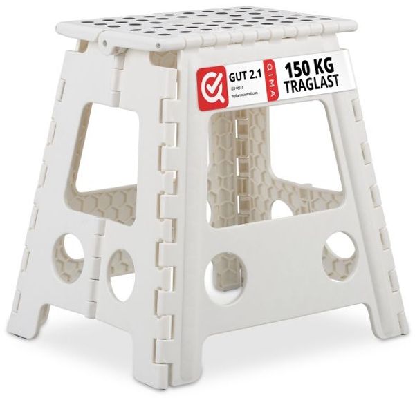 Relaxdays Faltbarer Klapphocker XL weiß 10er Set