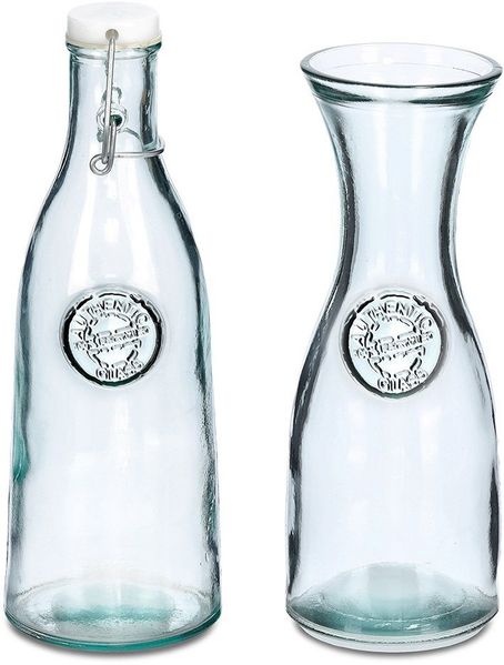 Zeller Present Karaffe, (Set, 2-tlg), Recycled Glas