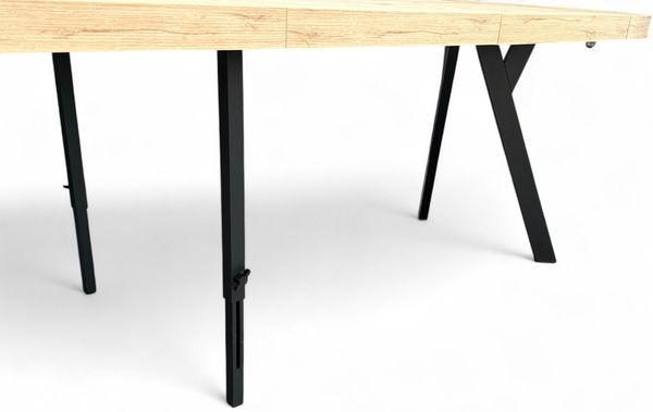 Ausziehbarer Runder Esstisch RO-7 ø100/300 cm – Schwarz Metall Y / Artisan Eiche Bild 10