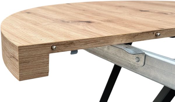 Ausziehbarer Runder Esstisch RO-7 ø100/300 cm – Schwarz Metall Y / Artisan Eiche Bild 6