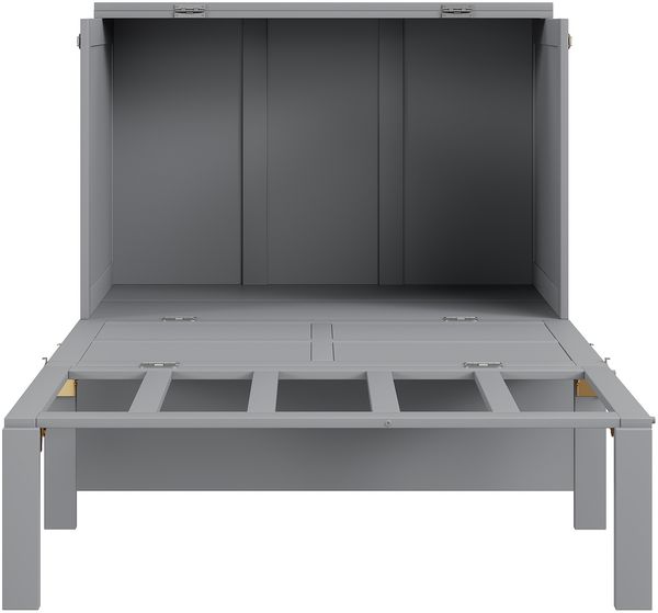 Graues Klappbett 90x200 cm Platzsparend Vertikalbett Einzelbett mit Stauraum Schrankbett Multifunktionsbett Jugendzimmer Singlebett Kleine Wohnung Raumwunder Platzwunder Fitnessbereich Home Gym Möbel Bild 10
