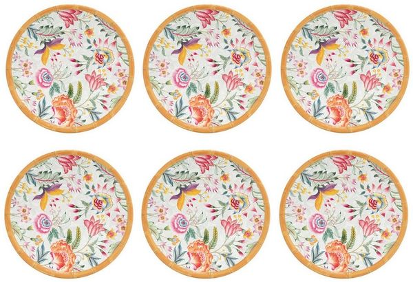 EasyLife Frühstücksteller Osaka, Spülmaschinengeeignet, Mehrfarbig, Blumen, H: 2cm