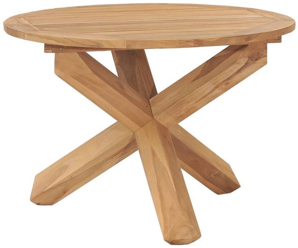 vidaXL Garten-Esstisch Ø110x75 cm Massivholz Teak 316169