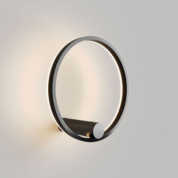 s.luce Ring Air LED Wand- & Deckenleuchte Ø 40cm rund indirekt Schwarz