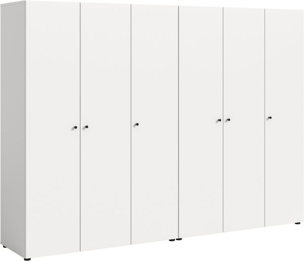 Home affaire Kleiderschrank BILLINGS, Schlafzimmerschrank, Schrank, Garderobenschrank (OTTO BESTSELLER, Garderobe & Schlafzimmer) Breite 240cm, weiß, 6-türig, inkl. 2 Kleiderstangen und 8 Ablageböden