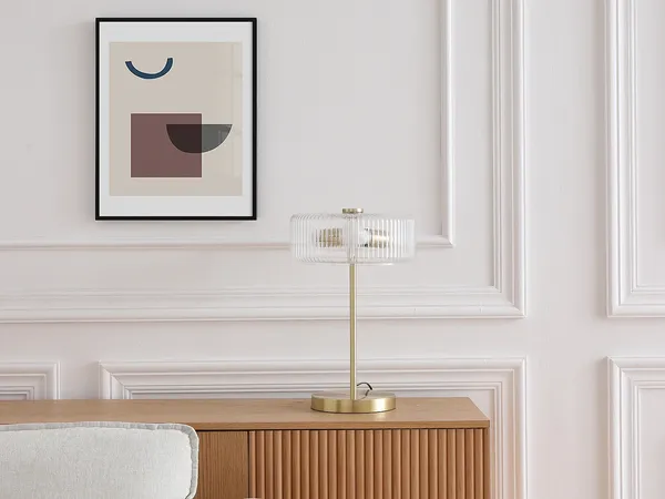 Vente-unique - LACAYA Table lamp Metall TransparentGold - B 30 cm x H 49 cm x L 30 cm
