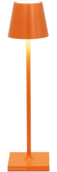Zafferano, Poldina Micro Lampe, Kabellose, Wiederaufladbare Tischlampe mit Touch Control, Geeignet für Wohnzimmer und Außenbereich, Dimmer, 2200-3000 K, Höhe 27,5 cm, Farbe Orange