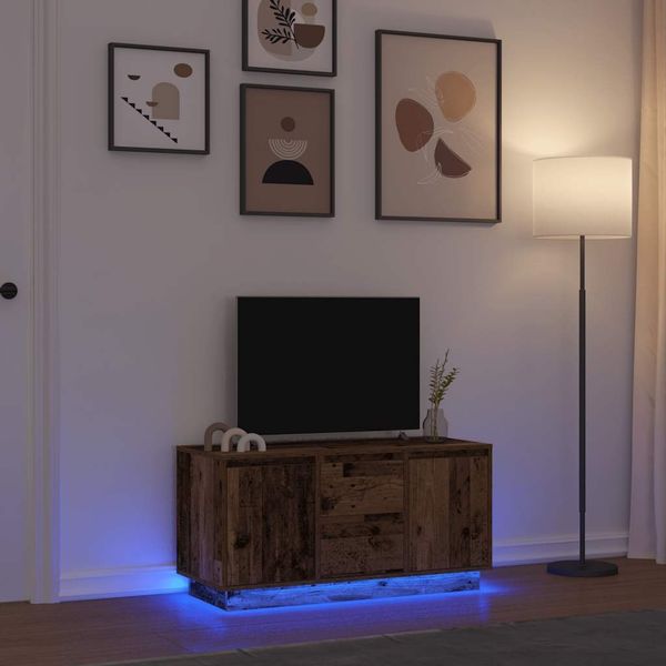 vidaXL TV-Schrank mit LED-Leuchten Altholz-Optik 100x41x50 cm 861416