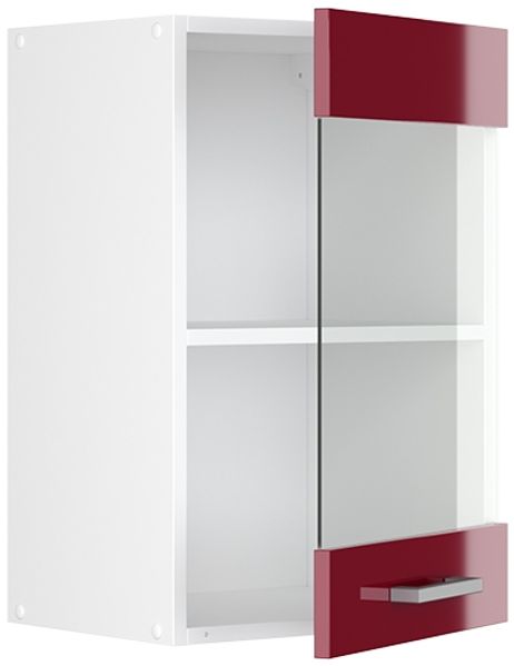 Hängeschrank R-Line Bordeaux Hochglanz 40 cm mit Glastür Vicco Bild 5