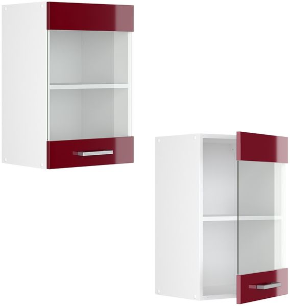 Hängeschrank R-Line Bordeaux Hochglanz 40 cm mit Glastür Vicco Bild 6