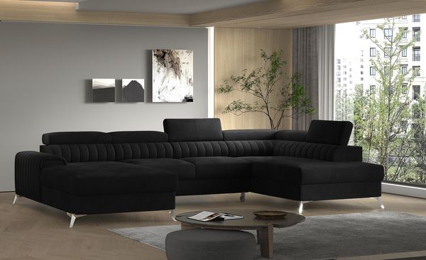 Wohnideebilder Lacante Schwarz Ecksofas & Eckcouches CO-LAC-RT-10LO