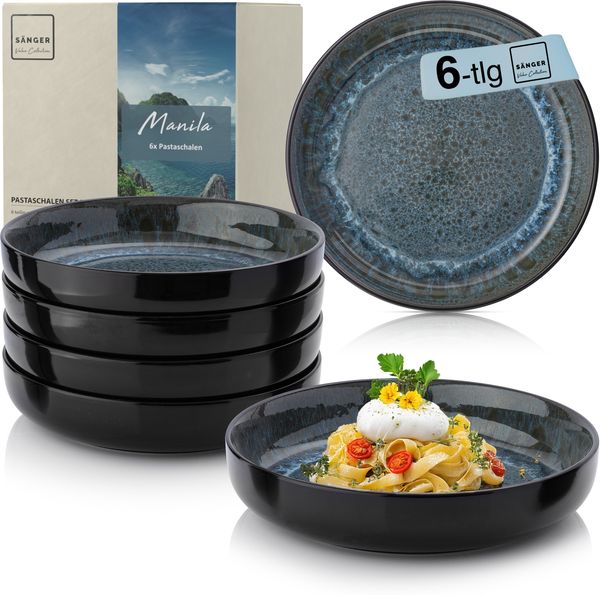 SÄNGER Pastaschalen Set Manila - 6 teilig aus Steingut