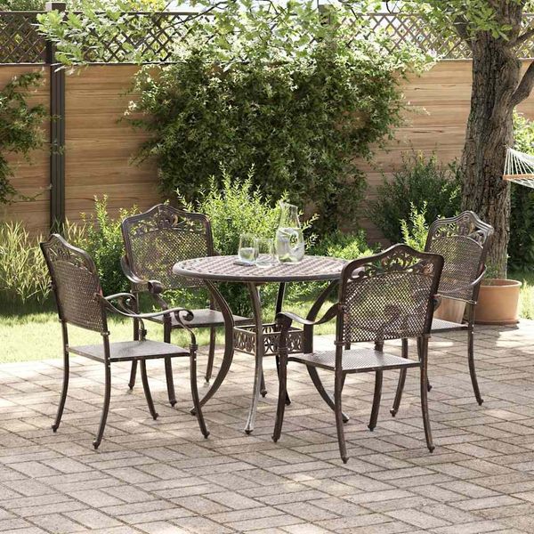 vidaXL Garten Essgruppe 5 pcs Bronze Aluminium 3334700