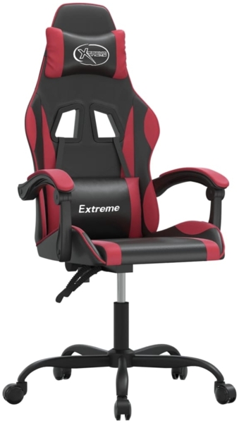 vidaXL Gaming-Stuhl Schwarz und Weinrot Kunstleder [3143873]