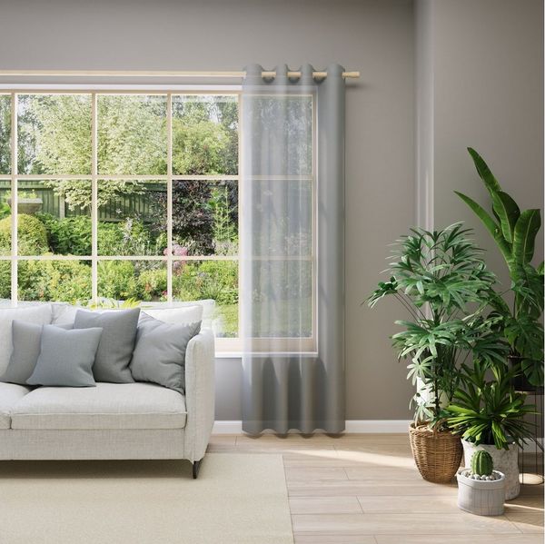 Neutex for you! Vorhang nach Maß EVA (1 St), Ösen, transparent, Uni-Voile mit elegantem Glanz