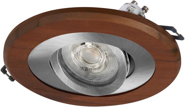Osram Wood LED Spot GU10 Dunkel 4,5W Satin-Nickel Holz, Holz-Optik, Aluminium, Natürliche Materialkombi, 3er-Set
